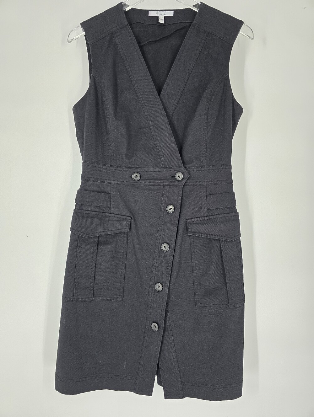 Derek Lam 10 Crosby Elena Utility Dress Sleeveless Black Size 4